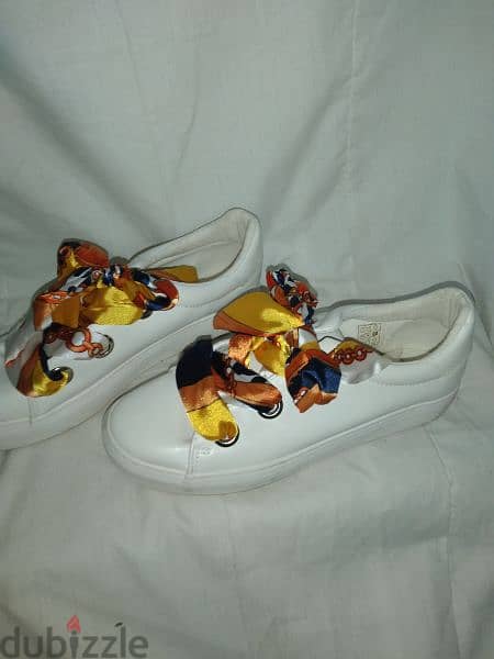 shoes white with satin ribbon 39.40 only 5