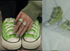 shoes copy converse high green size 38.39