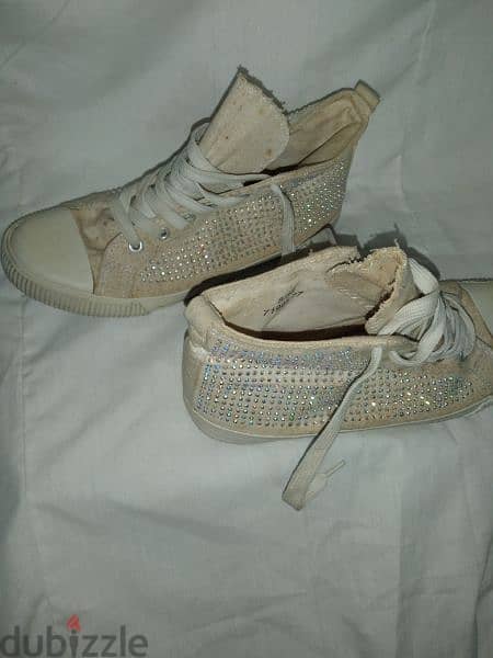 shoes colour beige with rainbow strass size 38 1