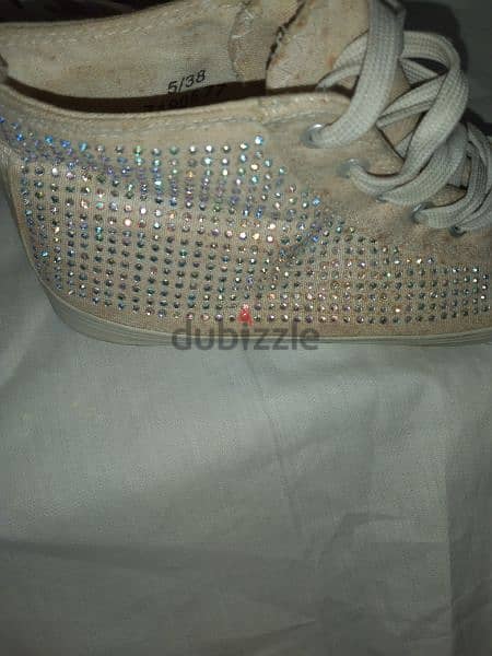 shoes colour beige with rainbow strass size 38 2