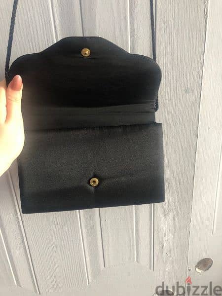 hsndbag black satin rushed shoulder bag vintage 5