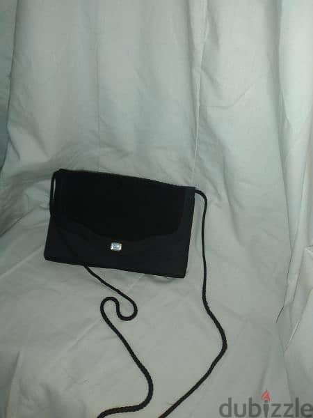 handbag black satin rushed shoulder bag vintage 9