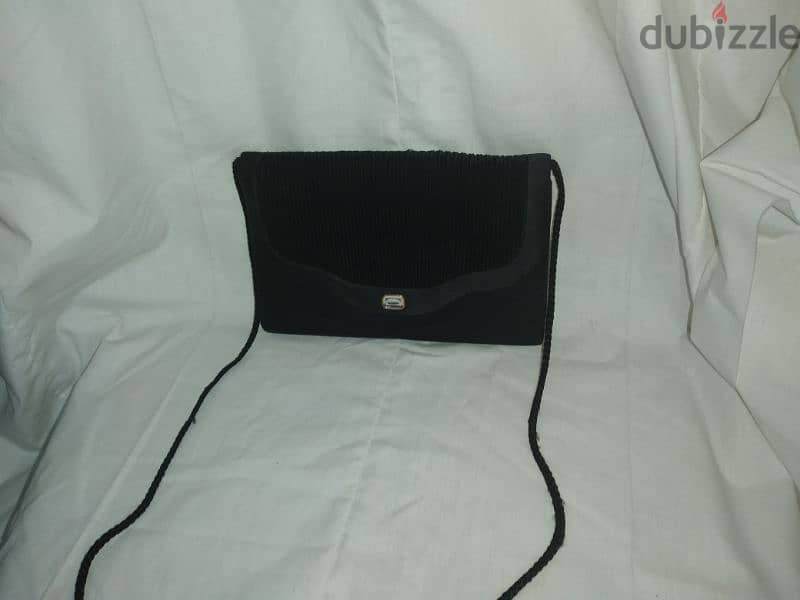 handbag black satin rushed shoulder bag vintage 10