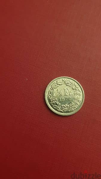 Switzerland Helvetia 1/2 Franc 1972  KM# 23a 1