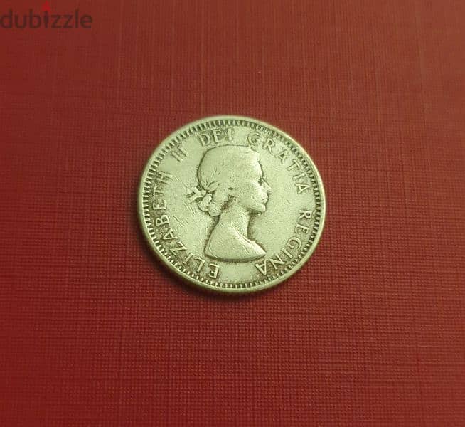 1962 Canada Silver 10 cents Q. Elizabeth II فضة كندية ١٠ سنت 0