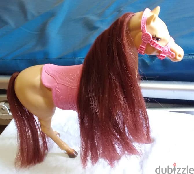 BARBIE HORSE Original plastic great Mattel toy red hair +Horse 2 pcs 3