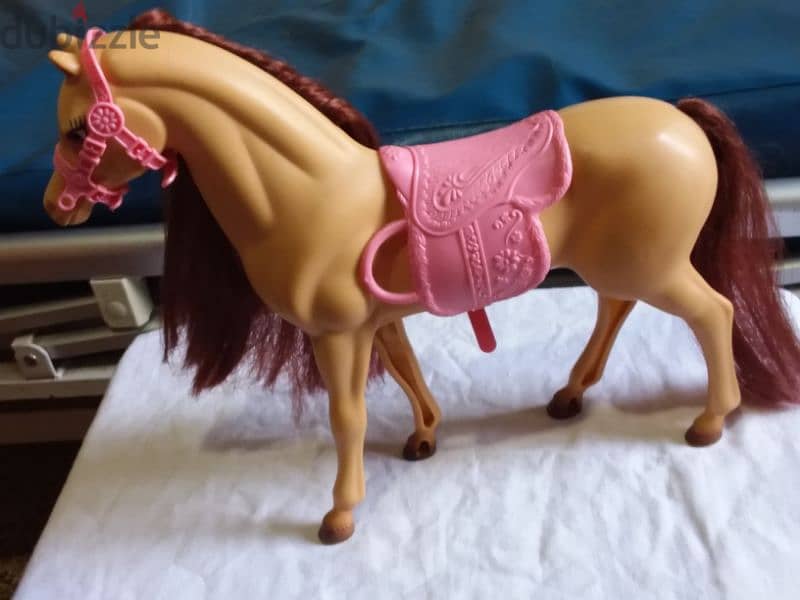 BARBIE HORSE Original plastic great Mattel toy red hair +Horse 2 pcs 1