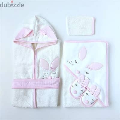 4 PIECES BABY BATHROBE SET