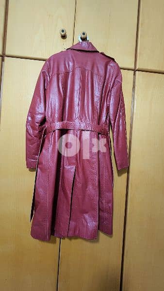 Naf Naf genuine leather coat large معطف جلد 13