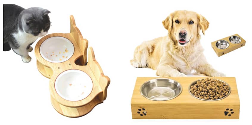 Bamboo Cat/Dog Feeder 0