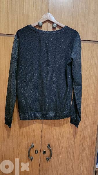 Maison scotch glitter knit pull top Sweatshirt 38 S/M بلوزة 3