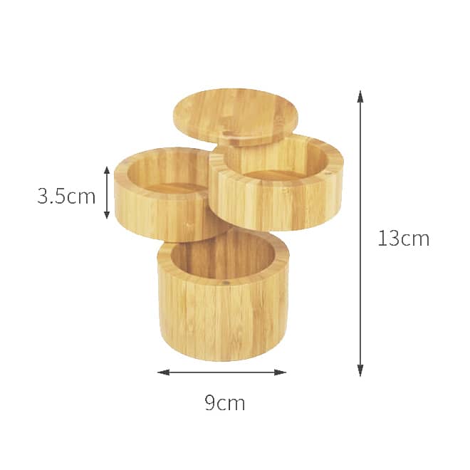 Bamboo Triple Storage Box 3