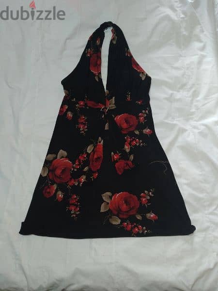 dress m to xxl black with red roses prints turkey 1=7$ or 3=15$ 2