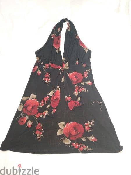 dress m to xxl black with red roses prints turkey 4