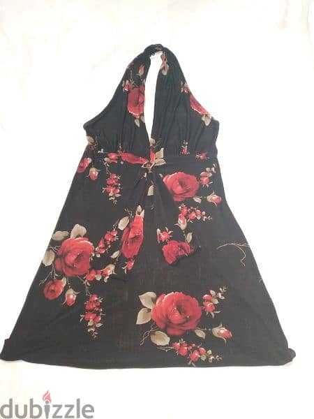 dress m to xxl black with red roses prints turkey 1=7$ or 3=15$ 4