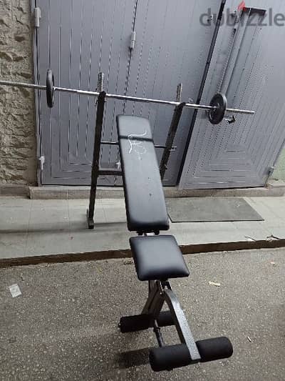 adjustable Bench with Rack axes & weights 03027072  GEO SPORTS