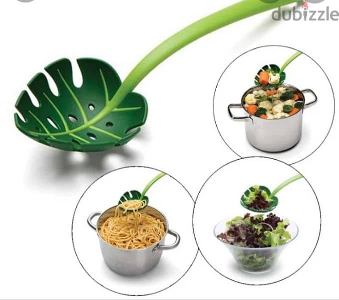 creative jungle leaf shape cooking spoon 3$ 1