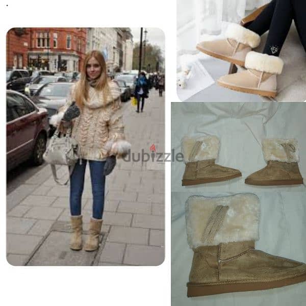 boots beige fur reversible 38.39. 40.41 0