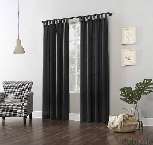 Curtain Living Logic charcoal Grommet Single Curtain Panel  AShop™ 1