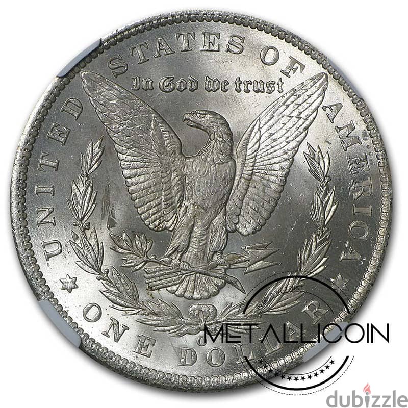 1885 American Silver Morgan Dollar Coin MS-63 (NGC Certified) 2