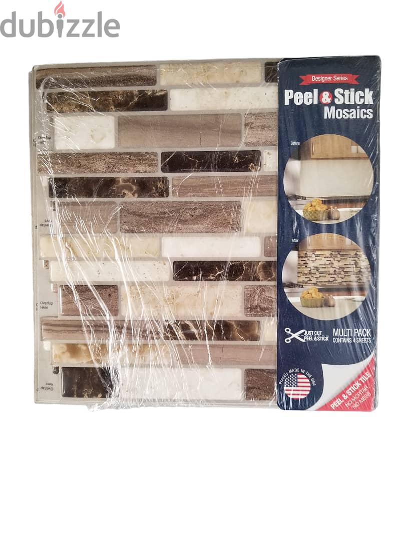 Mosaic Peel-and-Stick  Wall Tile, thin flexible plastic AShop 4
