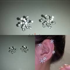 earrings snowflakes strass stainless steel