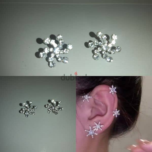 earrings snowflakes strass stainless steel  1=5$ or 3=13$ 0