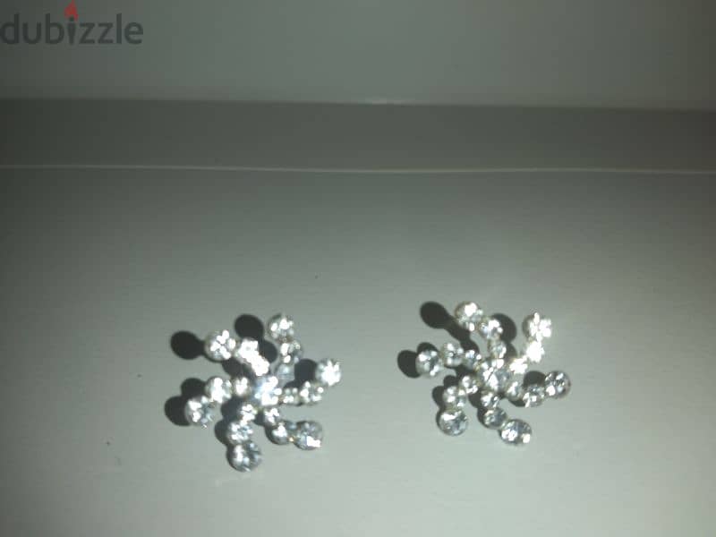 earrings snowflakes strass stainless steel 1
