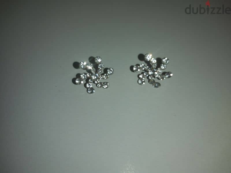 earrings snowflakes strass stainless steel 2