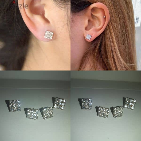 earrings 2 sizes square zirkon high quality  1=5$ or 3=13$ 0