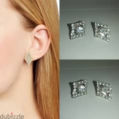 earrings diamand shape cz