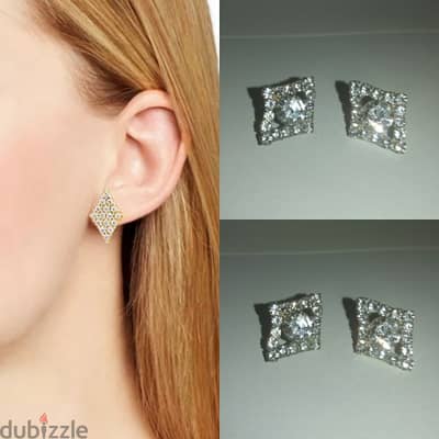 earrings diamand shape cz  1=5$ or 3=13$