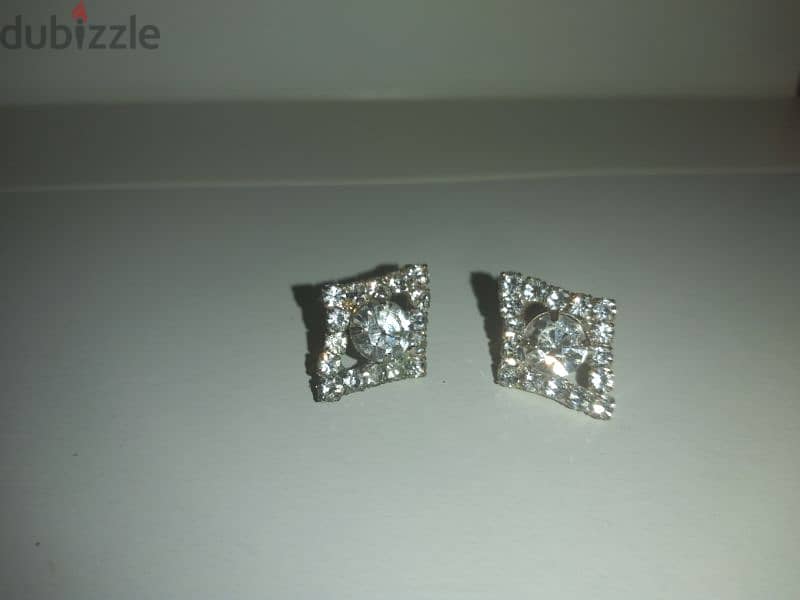 earrings diamand shape cz 2