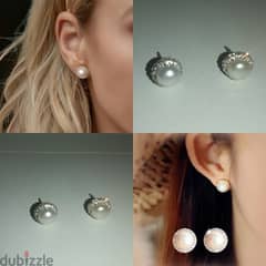 pearl earrings with cz 0