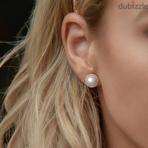 pearl earrings with cz 1