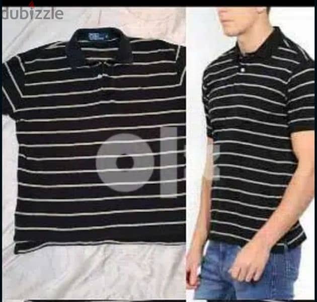 men t-shirt Polo ralph lauren original black striped beige m to xxL 3