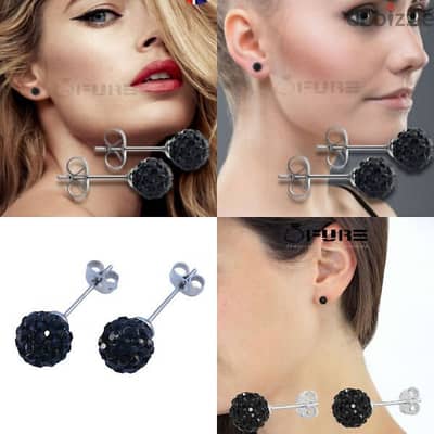 earrings crystall ball black  1=5$ or 3=13$