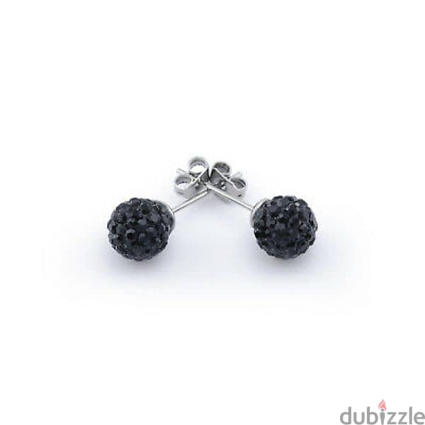 earrings crystall ball black 2