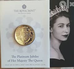 5 pounds brilliant uncirculated coin 2022 Queen Elizabeth II عملة