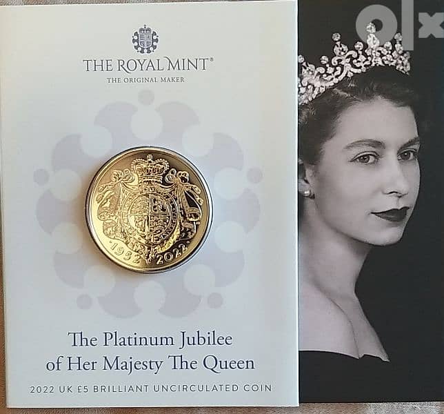 5 pounds brilliant uncirculated coin 2022 Queen Elizabeth II عملة 0
