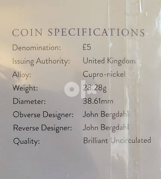 5 pounds brilliant uncirculated coin 2022 Queen Elizabeth II عملة 3