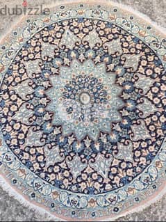 سجاد عجمي. نايين صوف مطعم حرير. Persian Carpet. Hand made