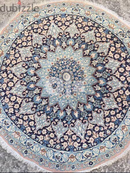 سجاد عجمي. نايين صوف مطعم حرير. Persian Carpet. Hand made 0