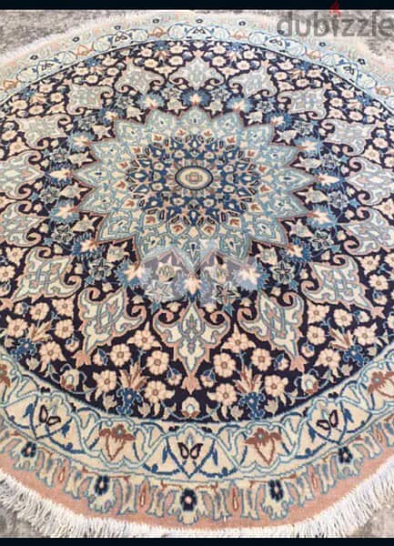 سجاد عجمي. نايين صوف مطعم حرير. Persian Carpet. Hand made 1