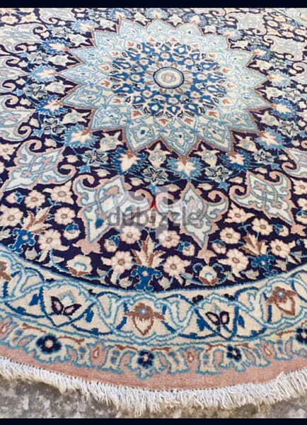 سجاد عجمي. نايين صوف مطعم حرير. Persian Carpet. Hand made 3