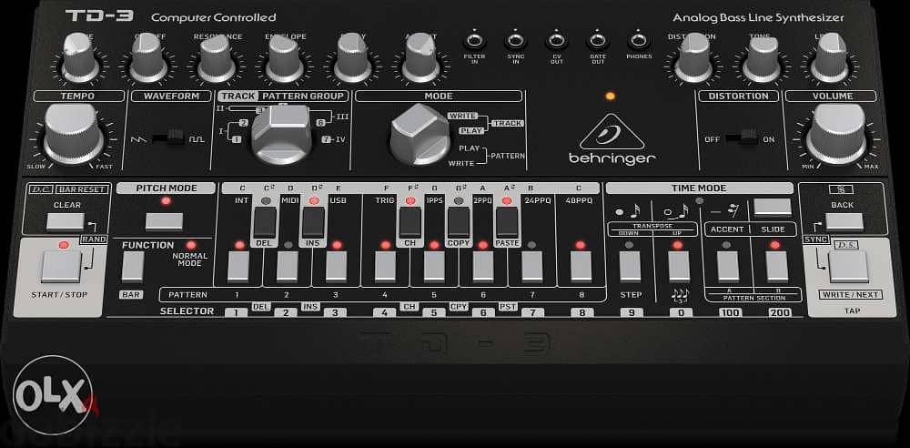 Behringer TD-3-BK Analog Bass Line Synthesizer with 16-step Sequencer 1
