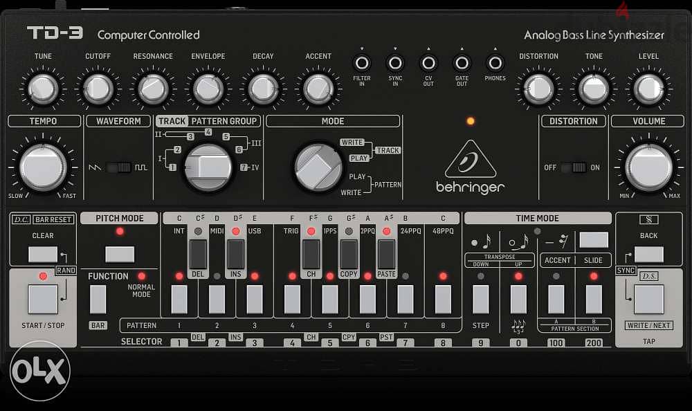 Behringer TD-3-BK Analog Bass Line Synthesizer with 16-step Sequencer 2
