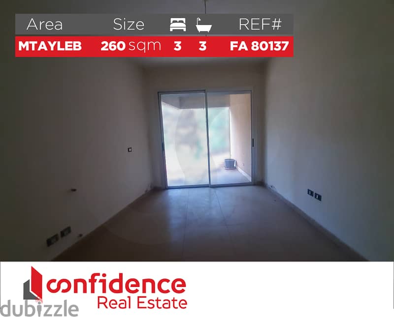 nice deal on a new 260 sqm apartment in Mtayleb! REF#FA80137 0