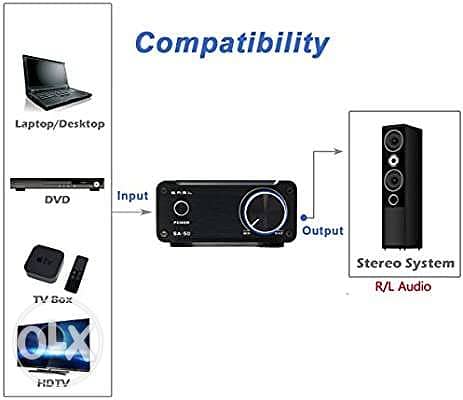 SMSL SA50 50Wx2 TDA7492 Class D Amplifier + Power Adapter (Black) 3