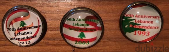3 pins 50th 60th and 70th Lebanon Independence